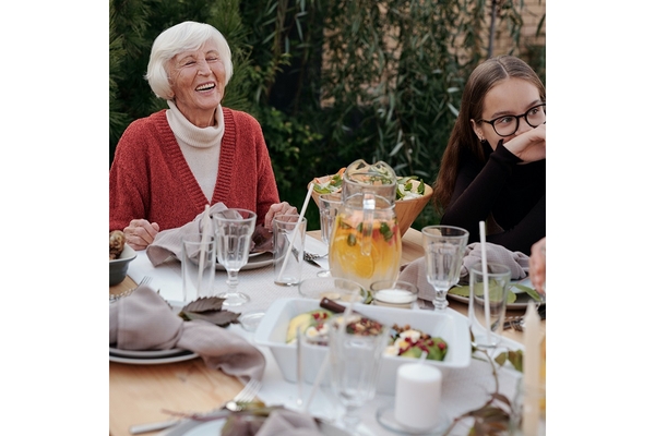 Image Older women eating vegetables.